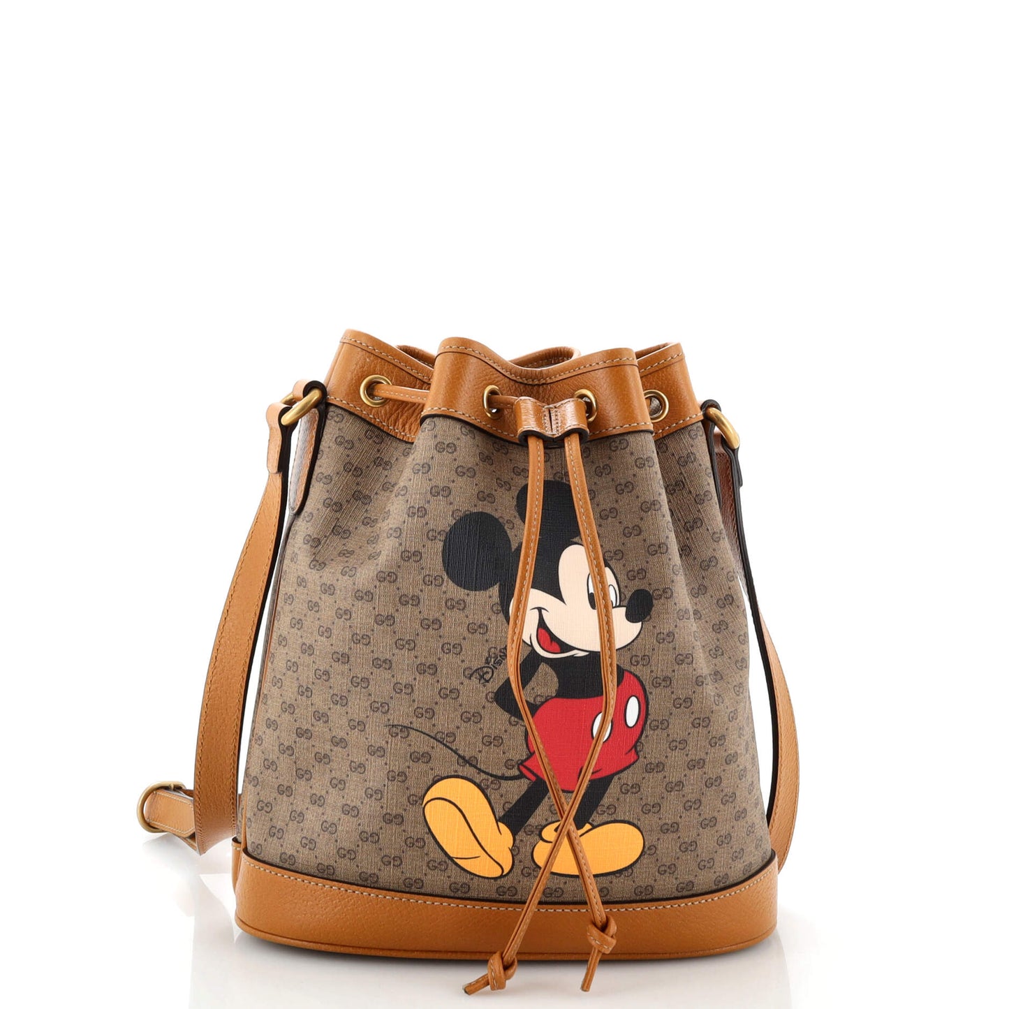 Luxury Gucci Trending 2025 Disney Mickey Mouse Bucket Bag Printed Mini GG Coated Canvas