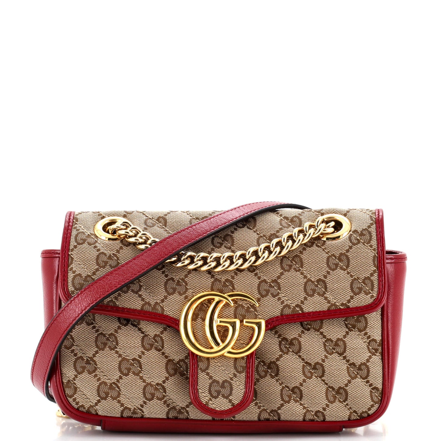 Luxury Gucci Trending 2025 GG Marmont Flap Bag Diagonal Quilted GG Canvas Mini