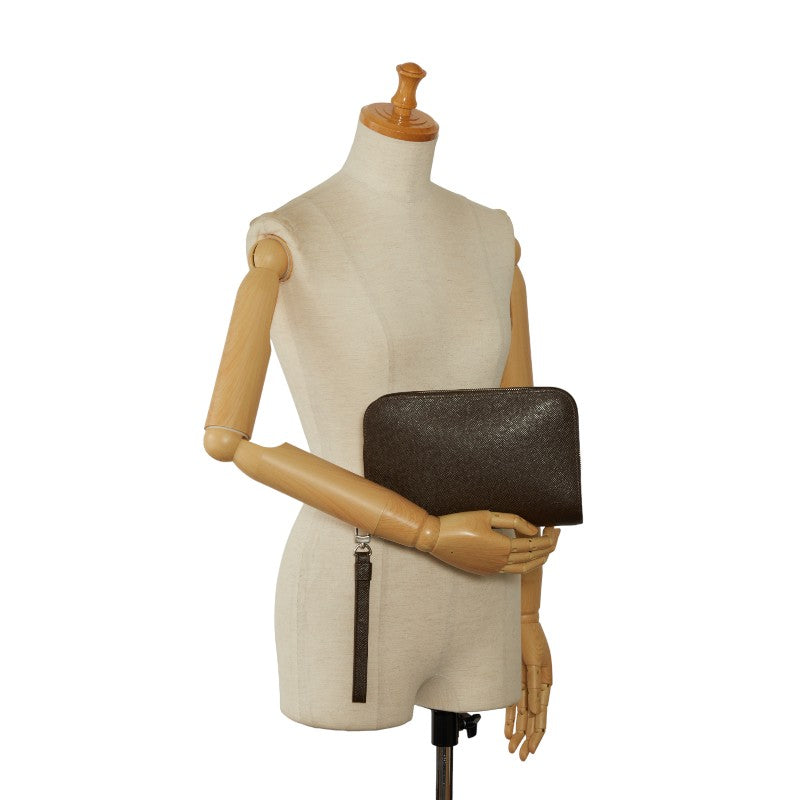 Louis Vuitton Taiga Suede Second Bag M30188 Grizzly Brown Leather Men Louis Vuitton