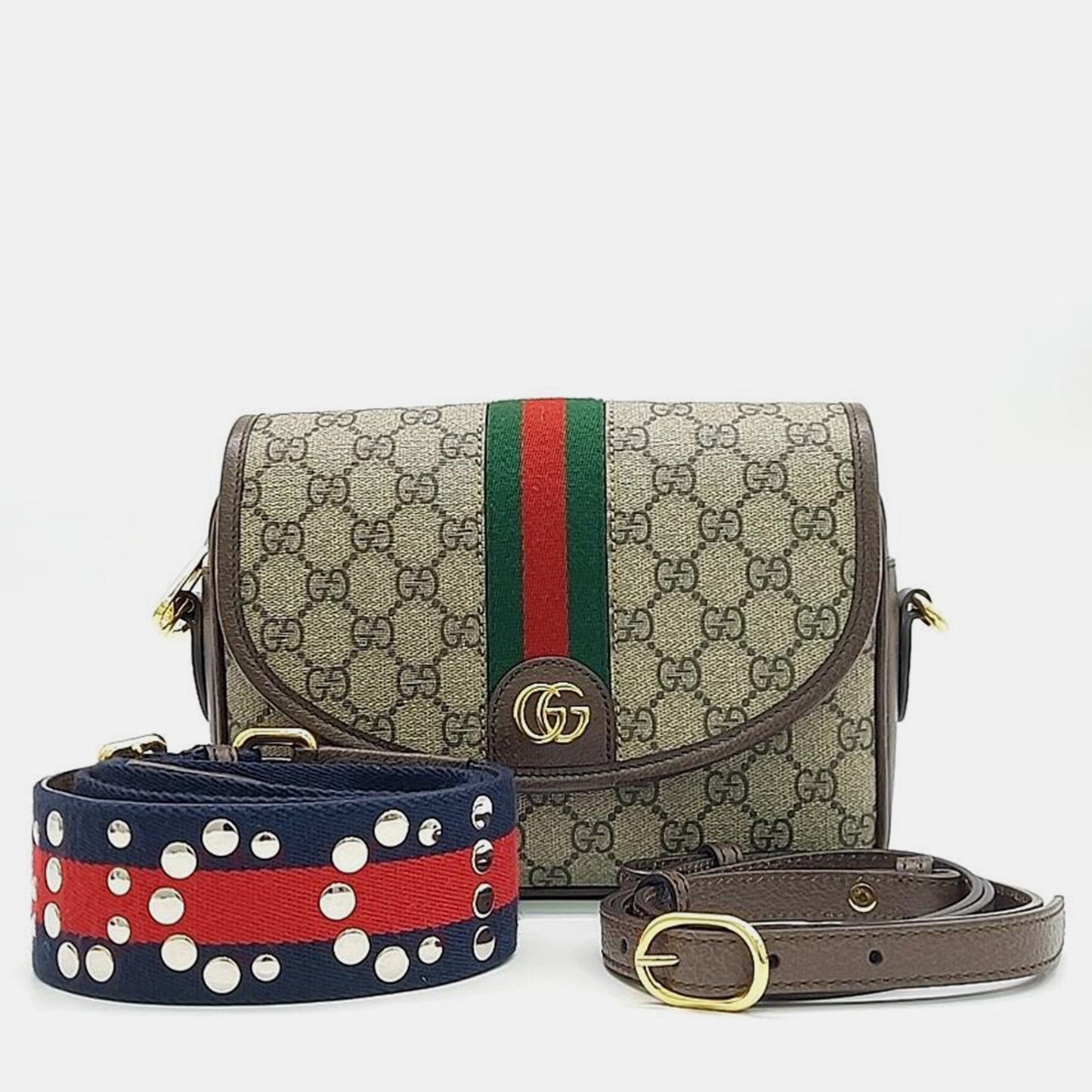 Luxury Gucci Trending 2025 Beige/Brown GG Canvas Mini Ophidia Shoulder Bag