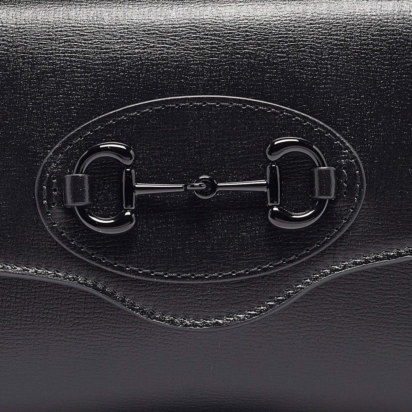 Luxury Gucci Trending 2025 Black Leather Mini Monochrome Horsebit 1955 Shoulder Bag..