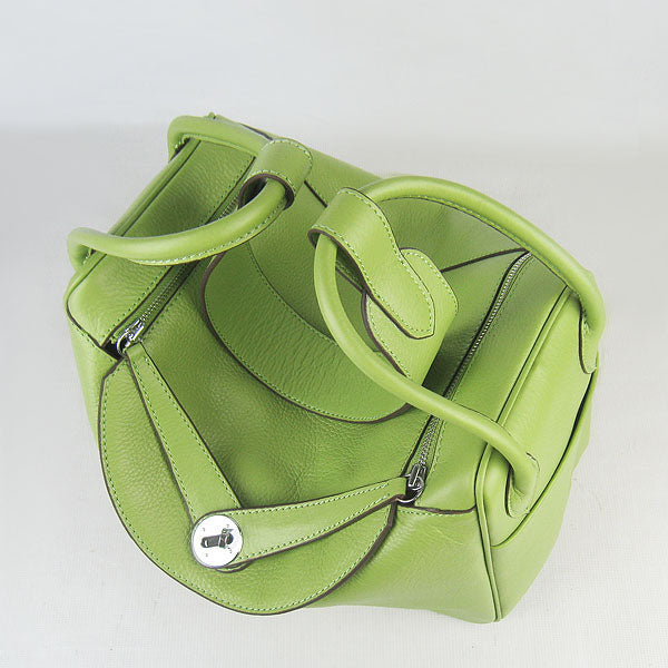 Luxury Hermes Lindy 34cm handbag 6208 green Silver