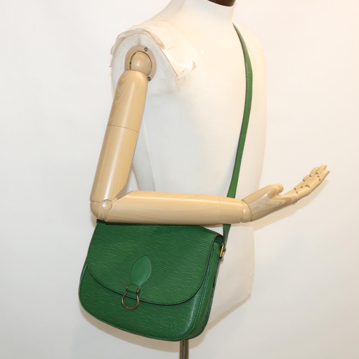 LOUIS VUITTON Epi Saint Cloud GM Shoulder Bag Green M52194 LV ep081