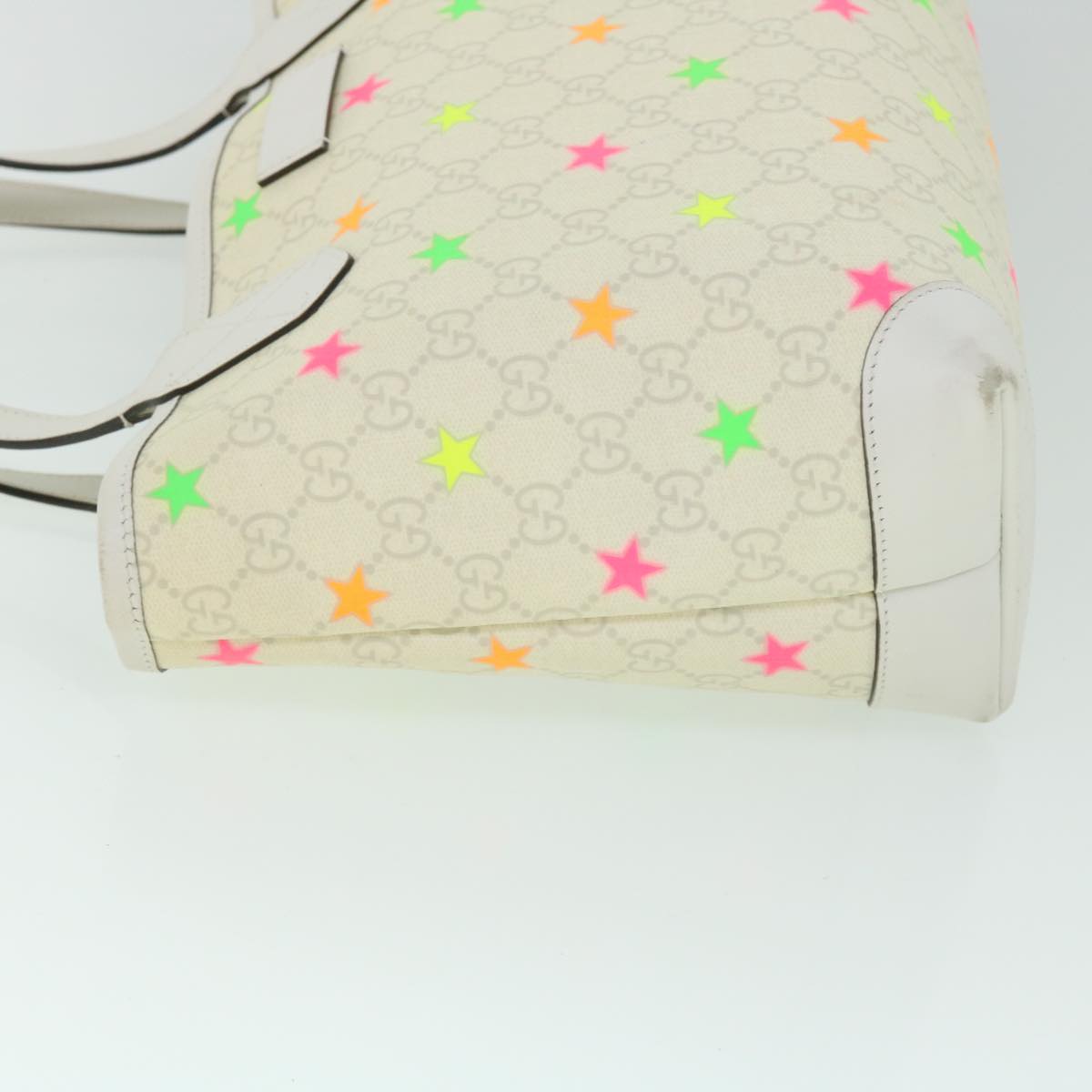 Luxury Gucci GG Canvas Star Tote Bag PVC Leather White 309499 ep1600
