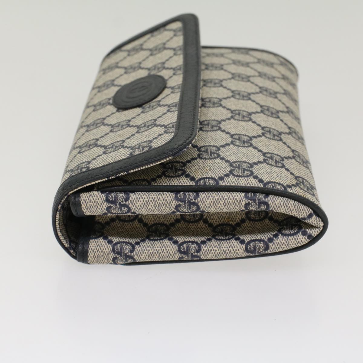 Luxury Gucci GG Canvas Pouch PVC Leather Gray Navy ep1605