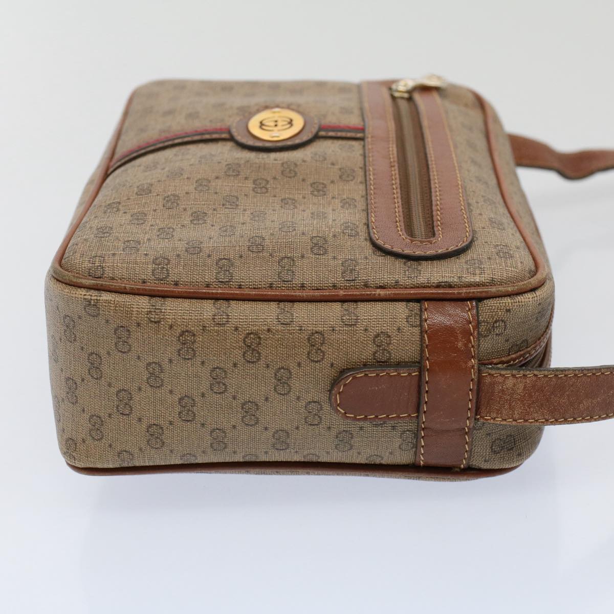 Luxury Gucci Micro GG Canvas Web Sherry Line Shoulder Bag Beige Red 007 904 ep1647