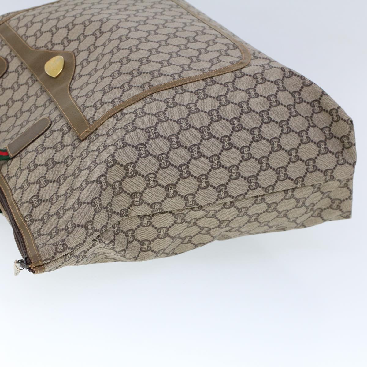 Luxury Gucci GG Plus Canvas Web Sherry Line Tote Bag Beige Red Green ep1694
