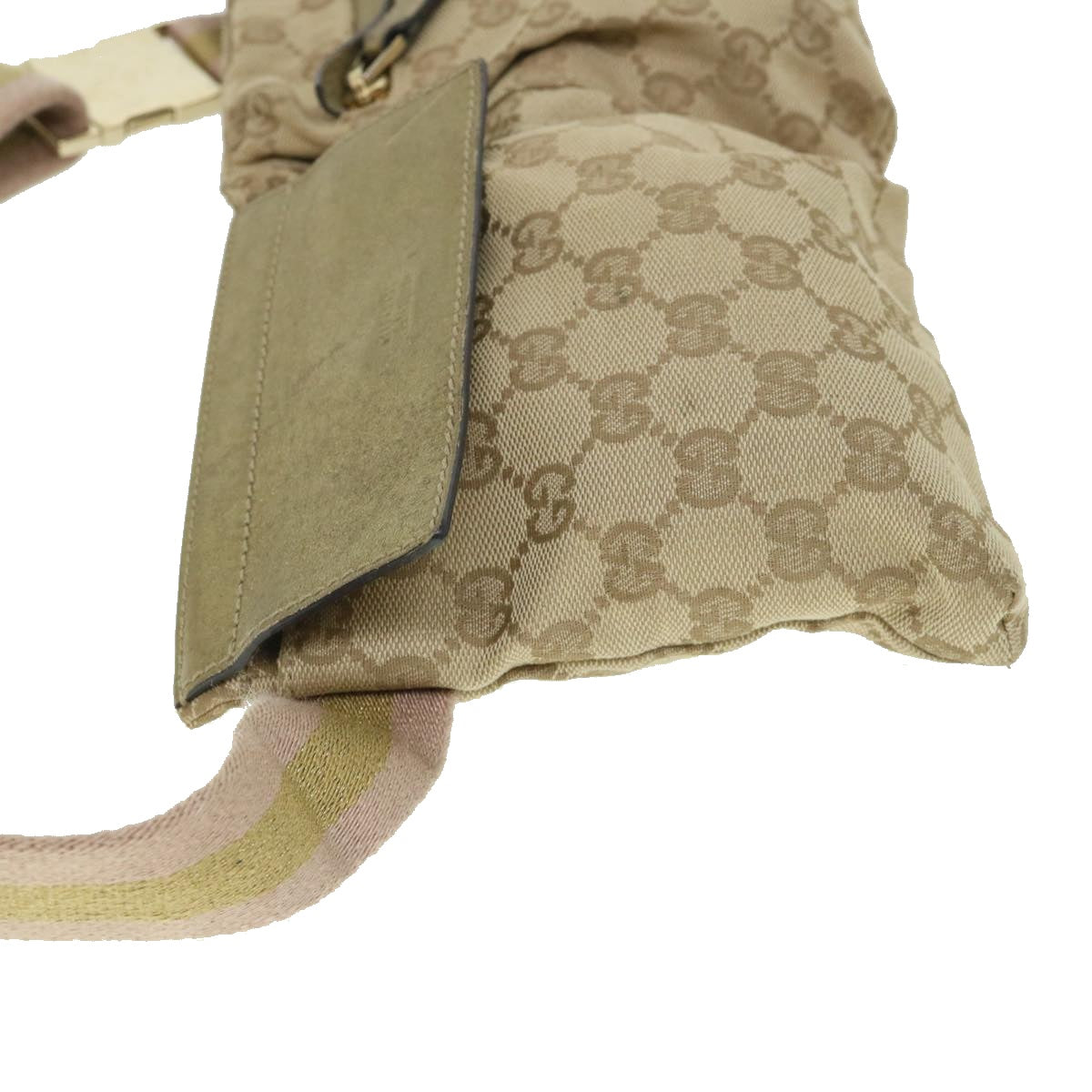 Luxury Gucci GG Canvas Sherry Line Waist bag Beige Gold pink 28566 ep1738