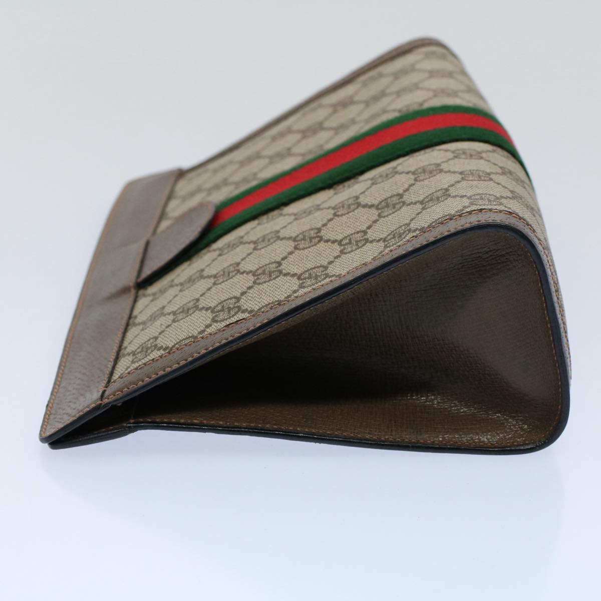 Luxury Gucci GG Canvas Web Sherry Line Clutch Bag Beige Red Green 89 01 002 ep1743