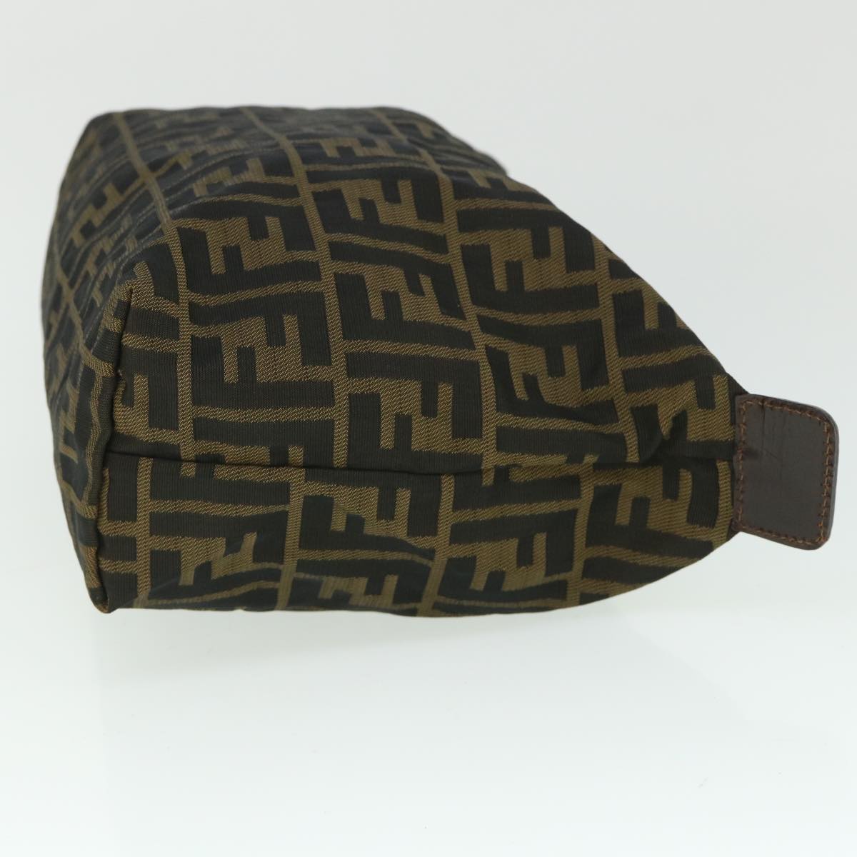Luxury FendiZucca Canvas Pouch Black Brown 2119 26545 099ep1838