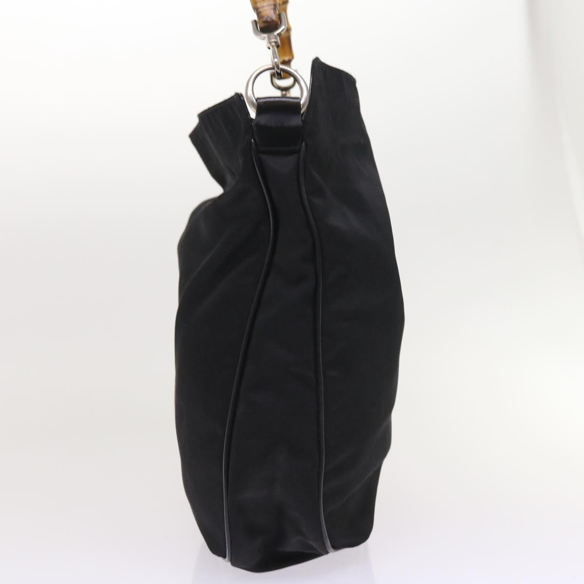 Luxury Gucci Bamboo Shoulder Bag Nylon Canvas Black 001 1781 1577 ep1881