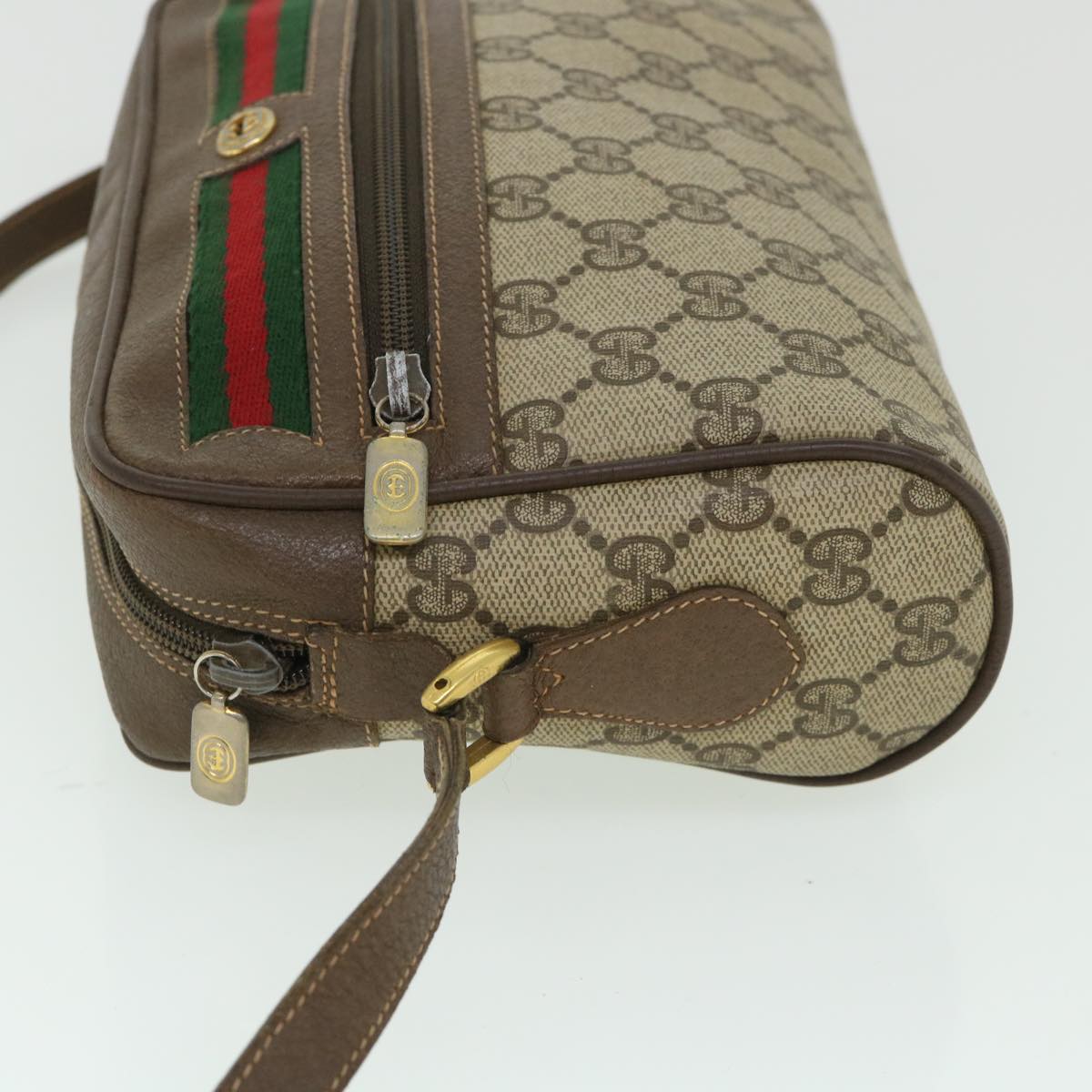 Luxury Gucci GG Canvas Web Sherry Line Shoulder Bag Beige Red 119 02 087 ep1891