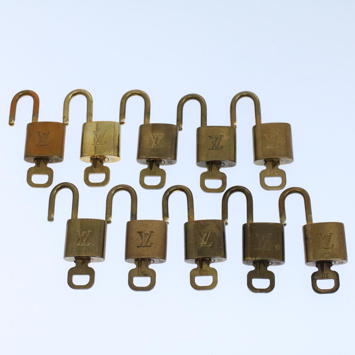 LOUIS VUITTON Padlock 10set Gold Tone LV ep1990