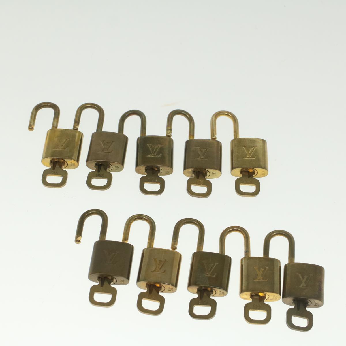 LOUIS VUITTON Padlock 10set Gold Tone LV ep1994