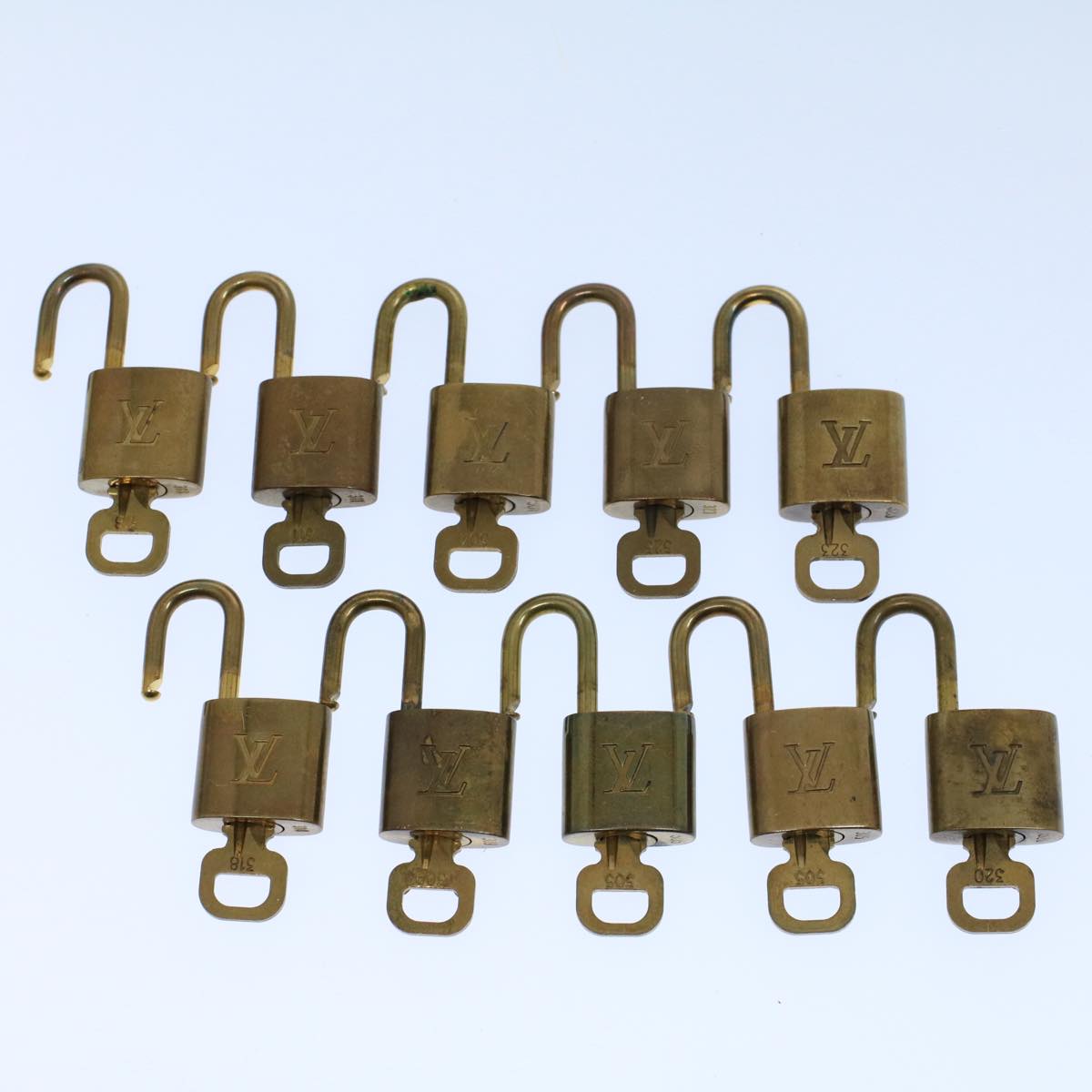 LOUIS VUITTON Padlock 10set Gold Tone LV ep1995