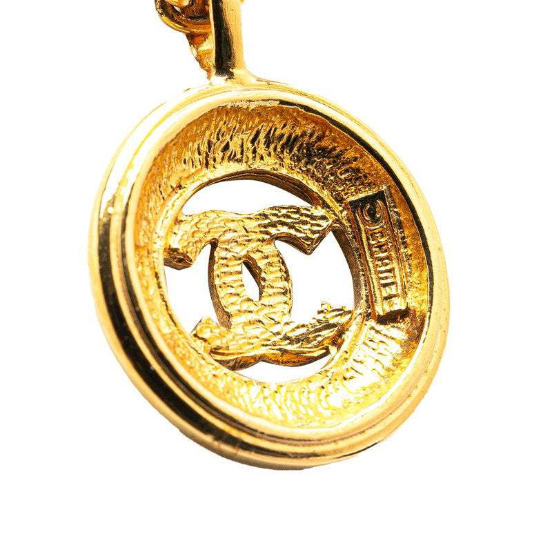 Chanel Coco Mark Round Necklace Gold Plated