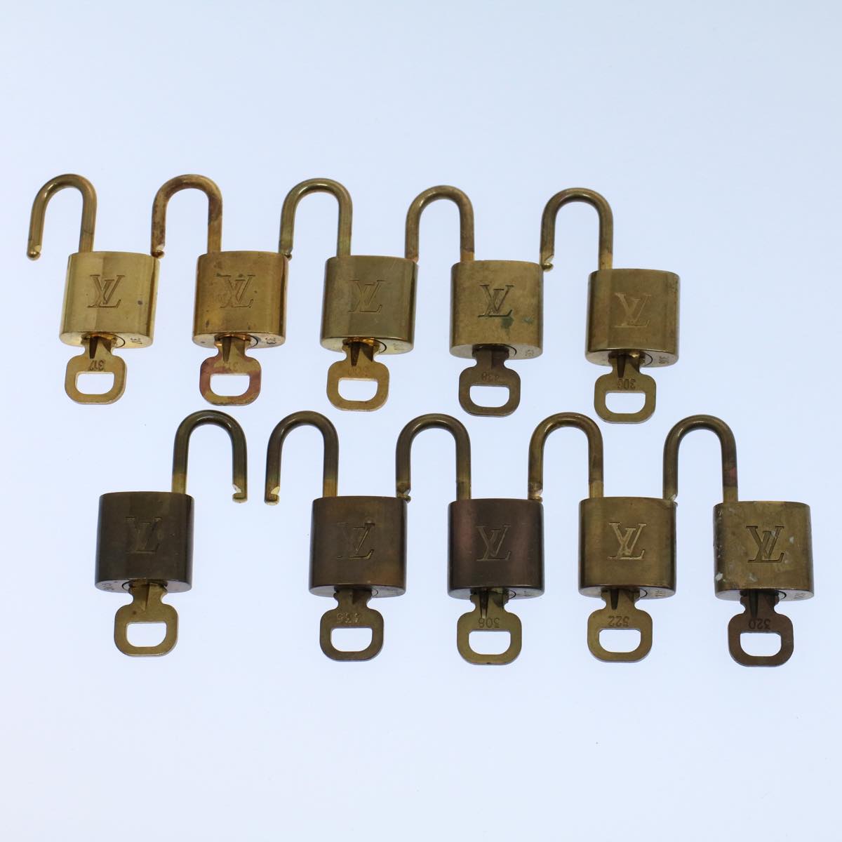 LOUIS VUITTON Padlock 10set Gold Tone LV ep2000