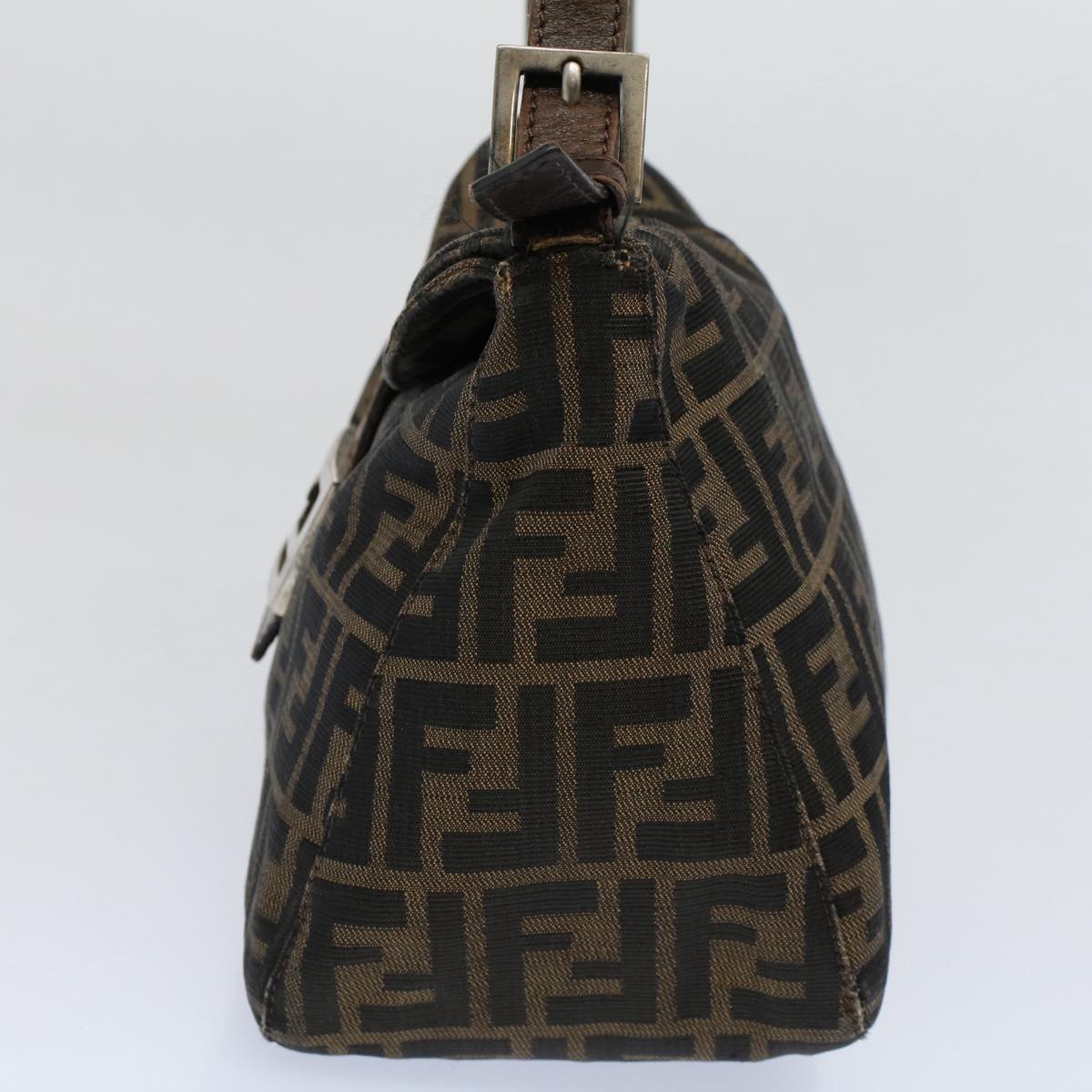 Luxury FendiZucca Canvas Mamma Baguette Shoulder Bag Black Brownep2428