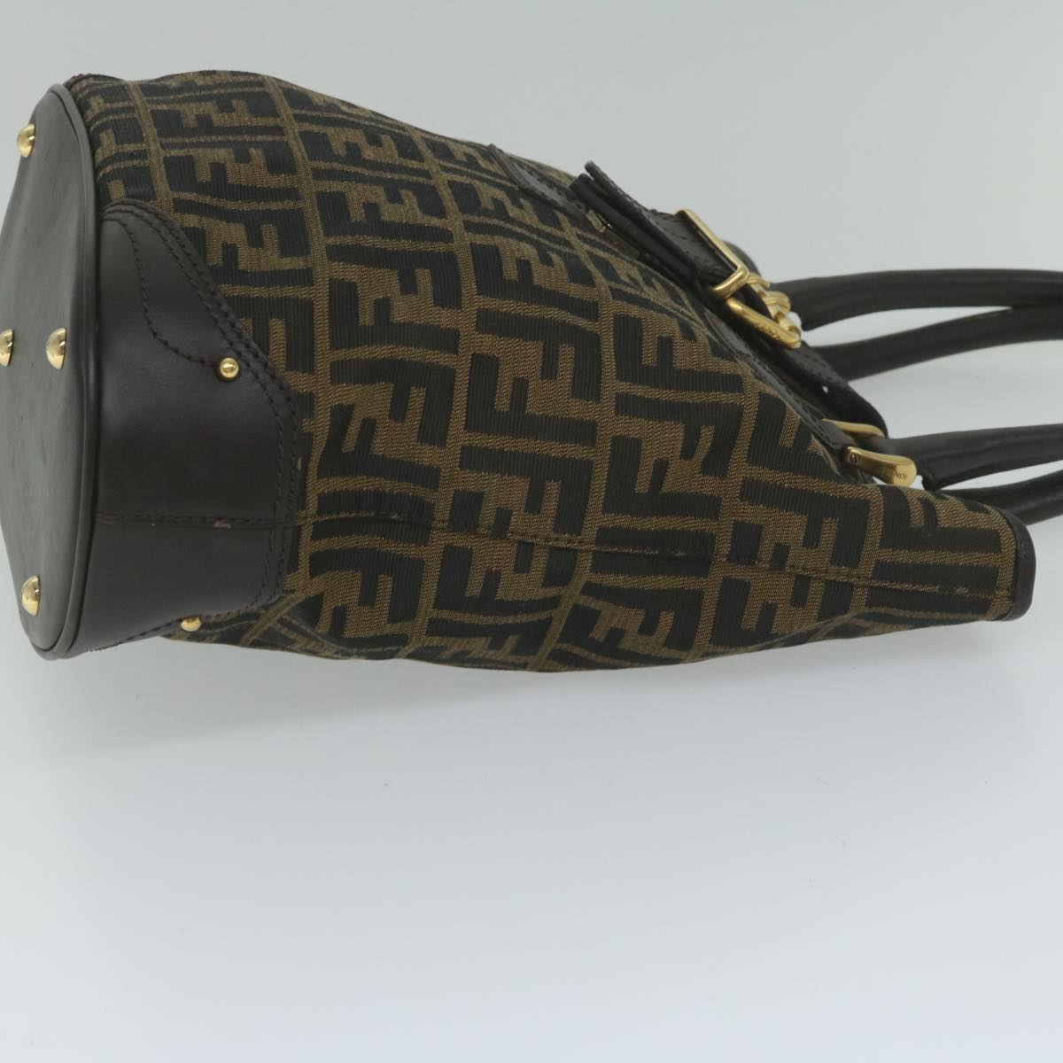 Luxury FendiZucca Canvas Hand Bag Black Brownep2499