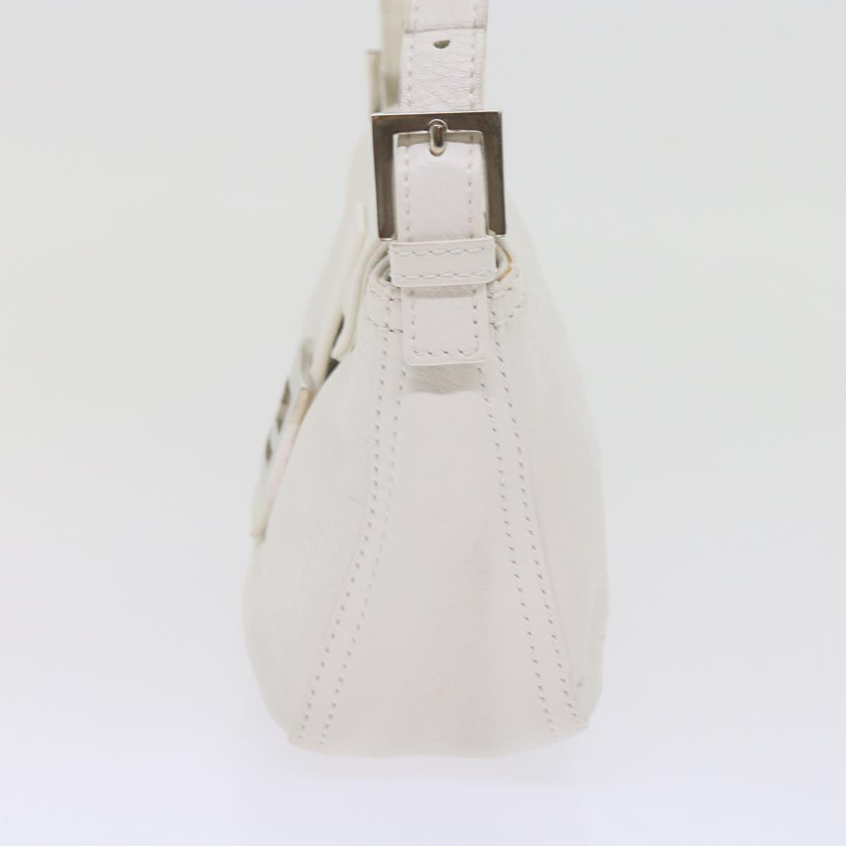 Luxury FendiMamma Baguette Shoulder Bag Leather Whiteep2545
