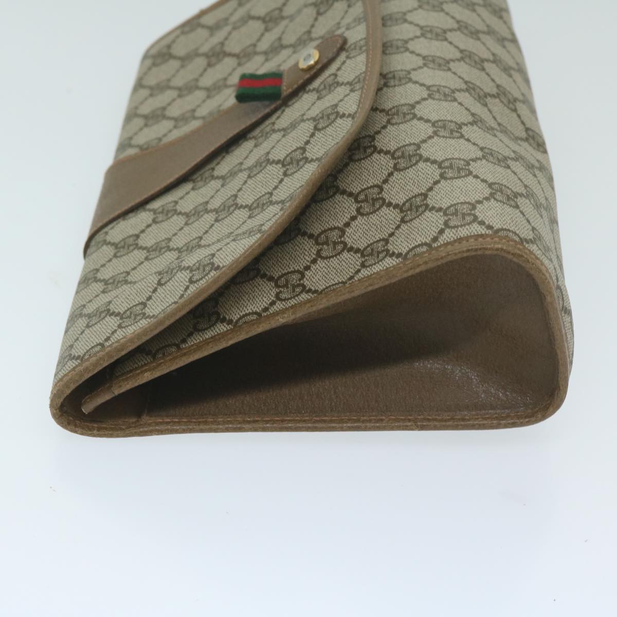GUCCI GG Supreme Web Sherry Line Clutch Bag Beige Red 89 01 031 ep2873