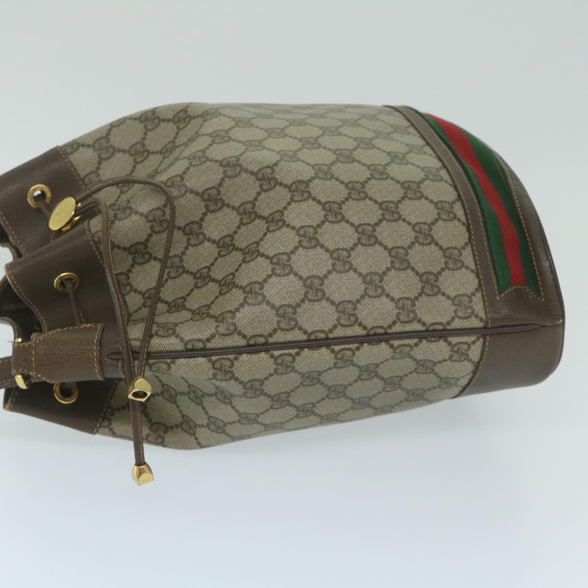 GUCCI GG Supreme Web Sherry Line Shoulder Bag Beige Red 164 02 085 ep2875
