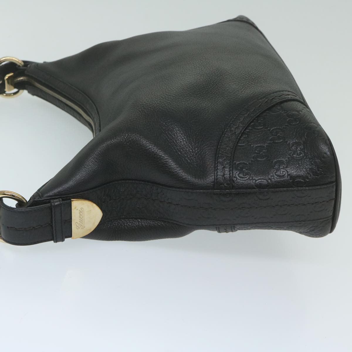 GUCCI GG Canvas Guccissima Shoulder Bag Leather Black 181515 ep2906