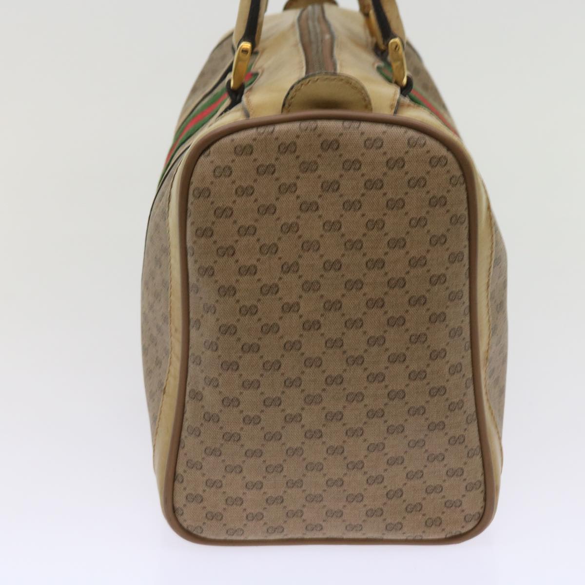 GUCCI Micro GG Supreme Web Sherry Line Boston Bag Beige Red Green ep2939
