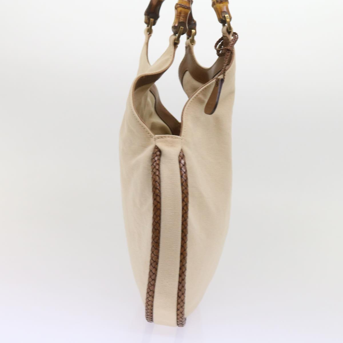 GUCCI Bamboo Hand Bag Canvas Beige 109129 ep2956