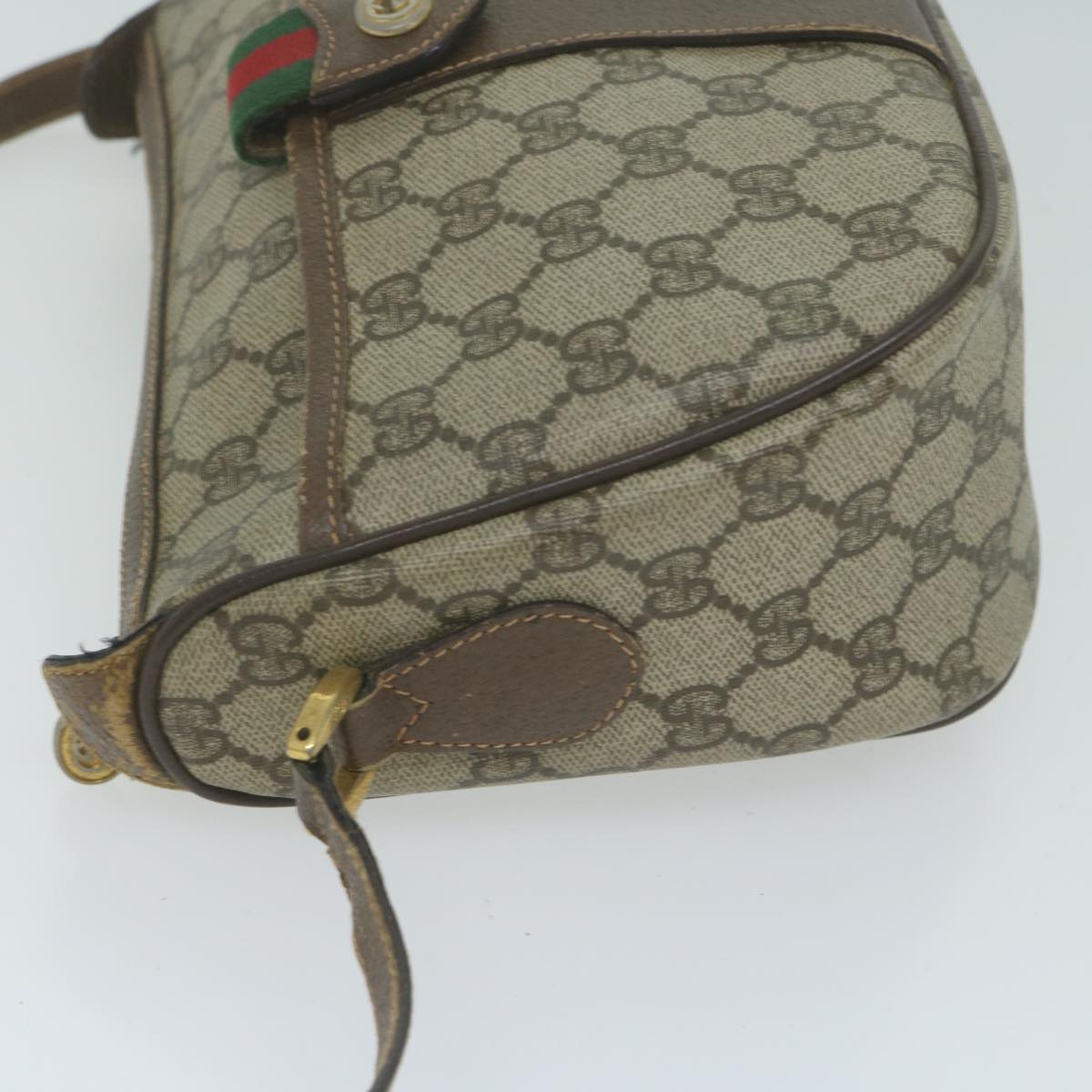 GUCCI GG Supreme Web Sherry Line Shoulder Bag PVC Beige 89 02 032 ep3063