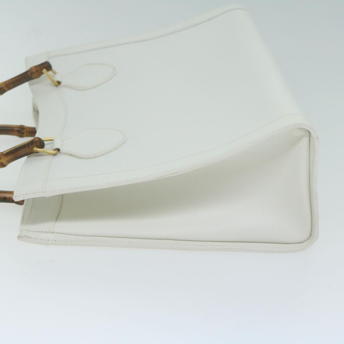 GUCCI Bamboo Hand Bag Leather White 002 0260 2615 ep3064