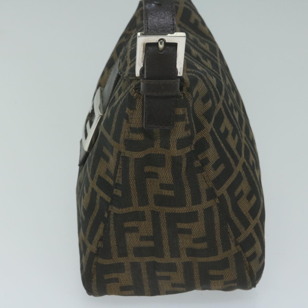 Luxury FendiZucca Canvas Mamma Baguette Shoulder Bag Brown Blackep3105