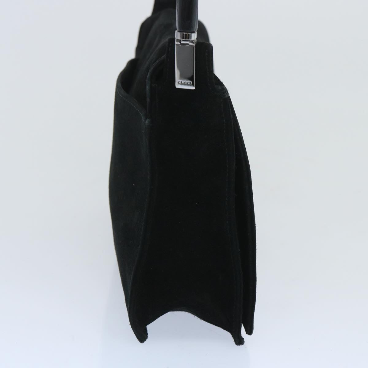 GUCCI Bamboo Hand Bag Suede Black 001 3239 ep3491