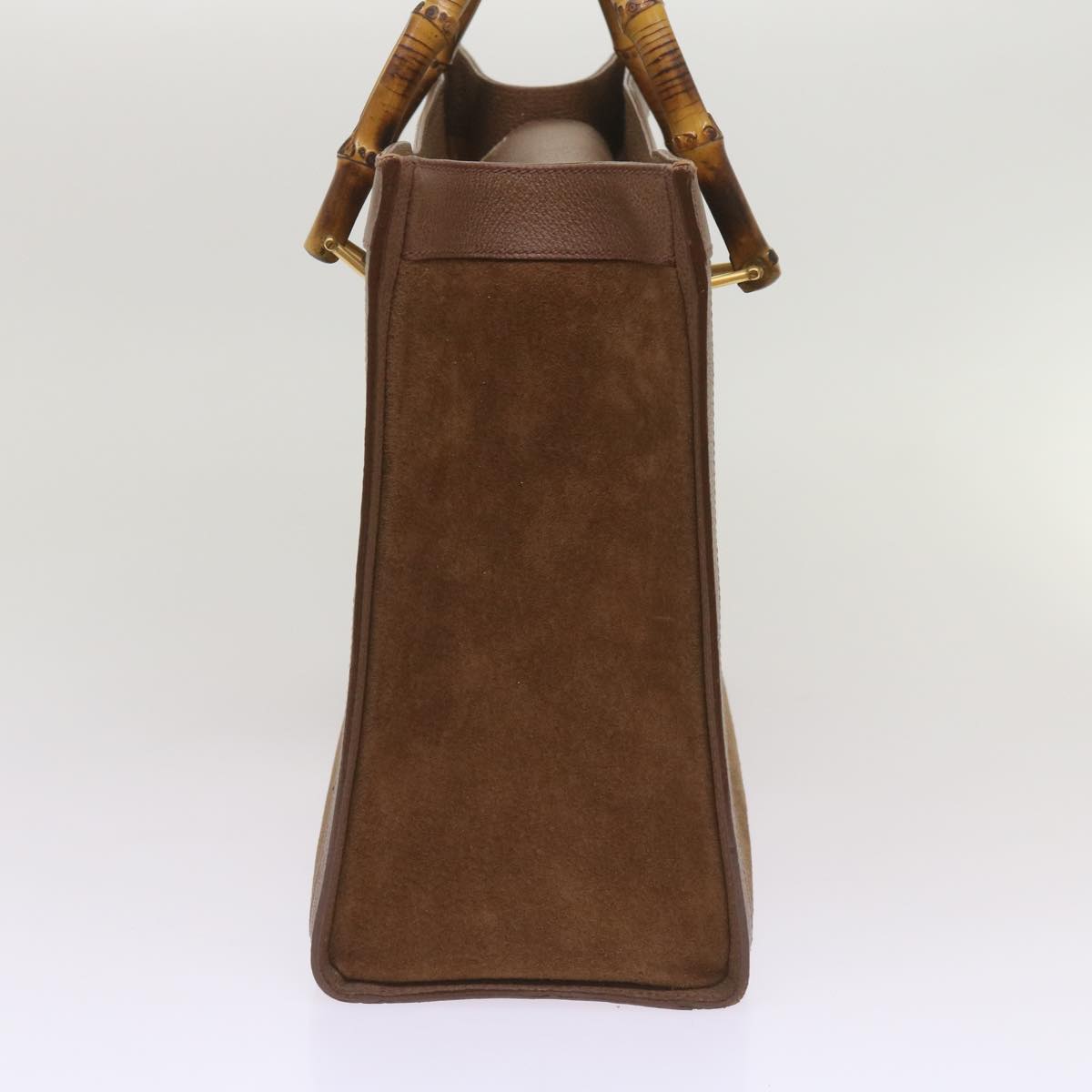 GUCCI Bamboo Hand Bag Suede Brown 002 1095 ep3536