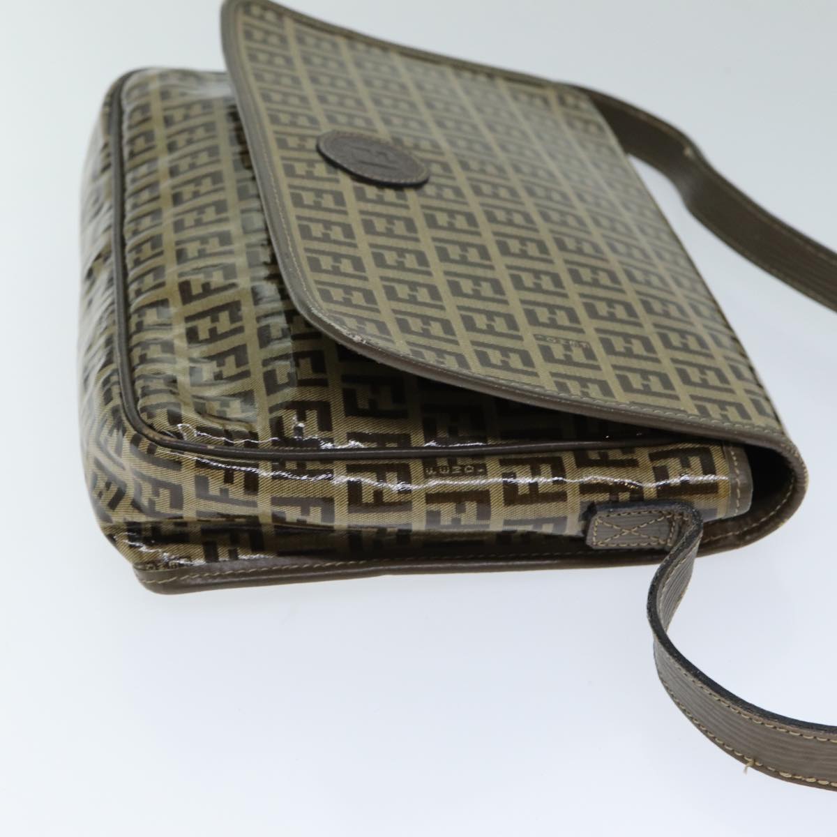 Luxury Fendi Zucchino Canvas Shoulder Bag Brownep4421