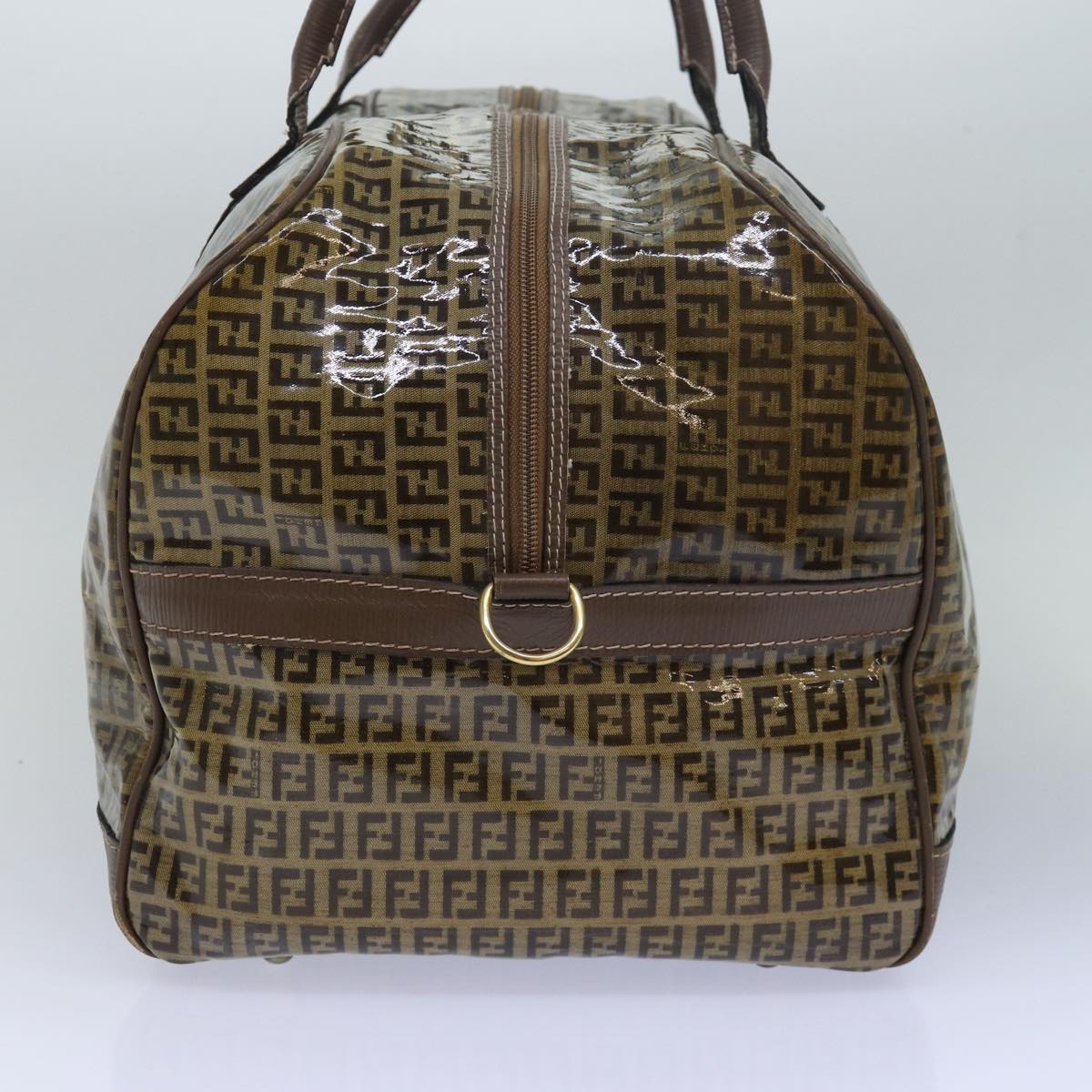 Luxury Fendi Zucca Canvas Boston Bag Enamel Brownep4754