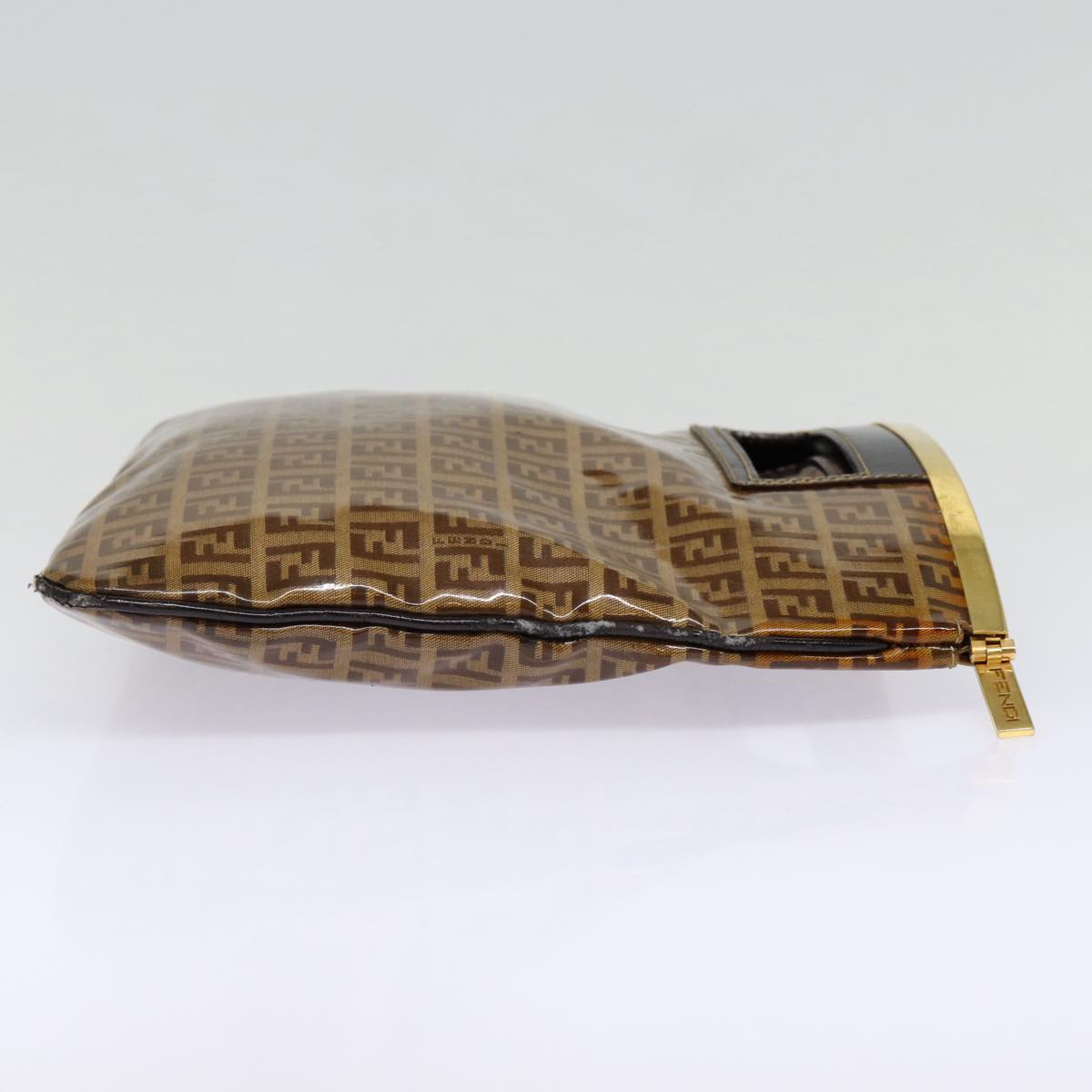 Luxury Fendi Zucchino Canvas Hand Bag Brown Goldep5232