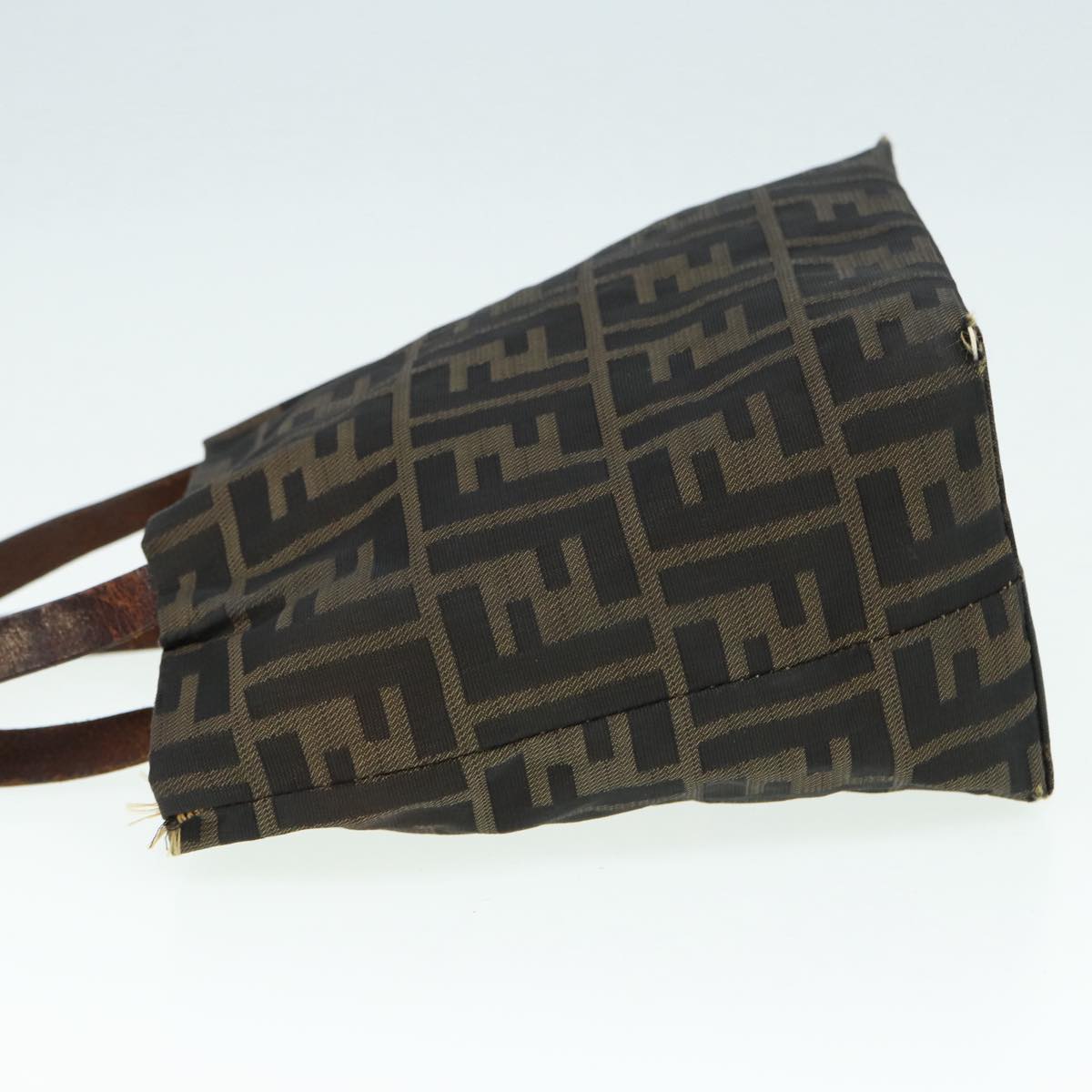Luxury Fendi Zucca Canvas Hand Bag Brown Black Silverep5241
