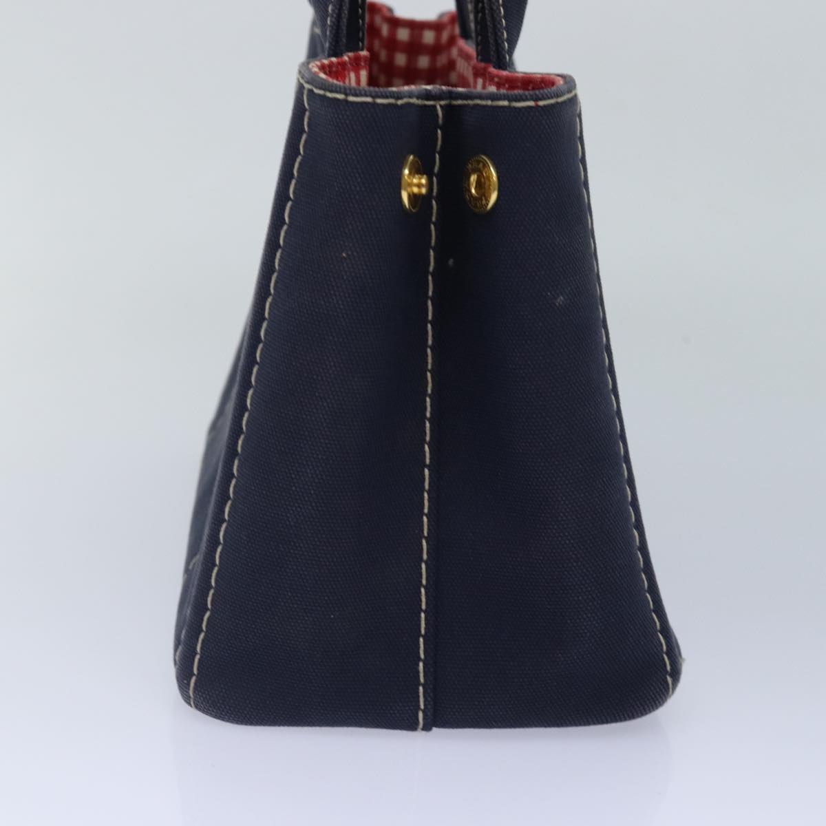 Luxury Prada Canapa PM Hand Bag Canvas Navy Gold ep5438