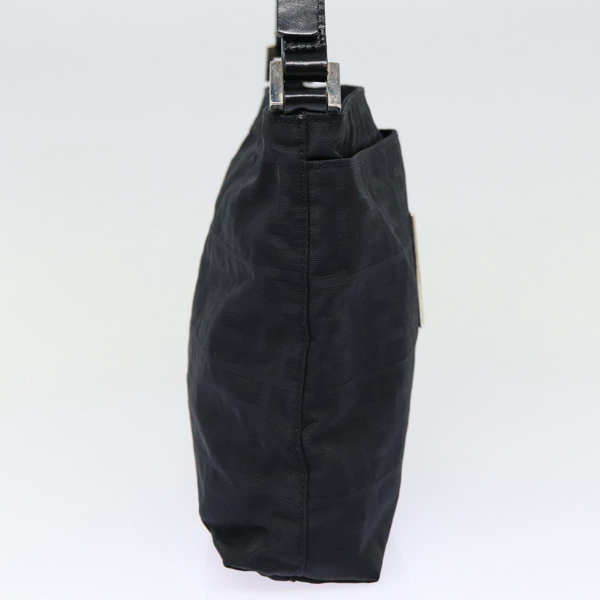 Luxury Fendi Zucca Canvas Shoulder Bag Black Silverep5578