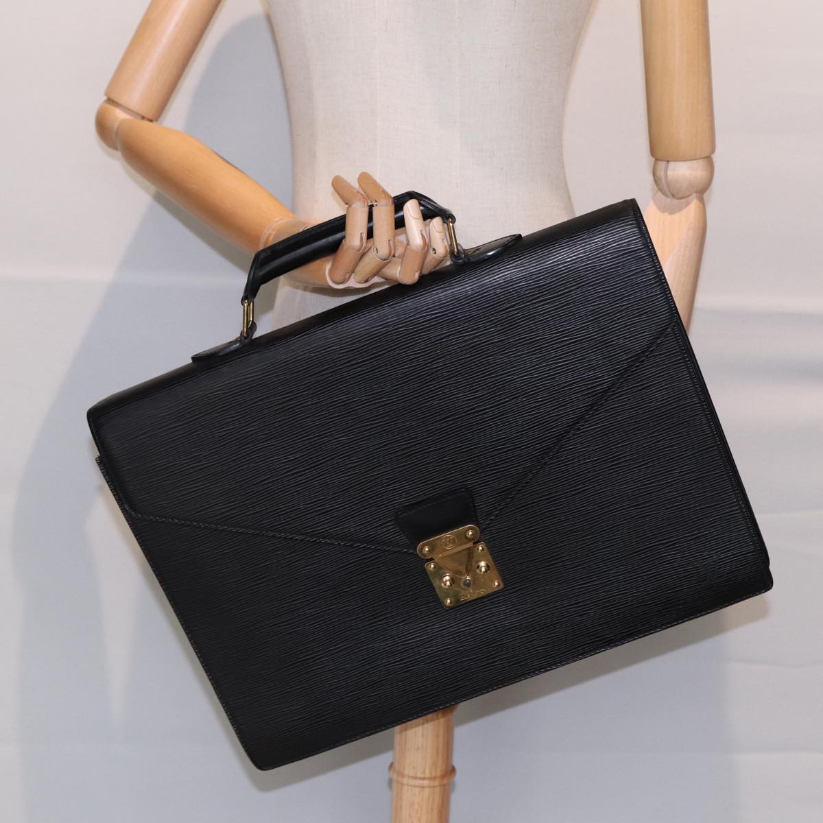 LOUIS VUITTON Epi Serviette Ambassador Business Bag Black M54412 LV ep5632