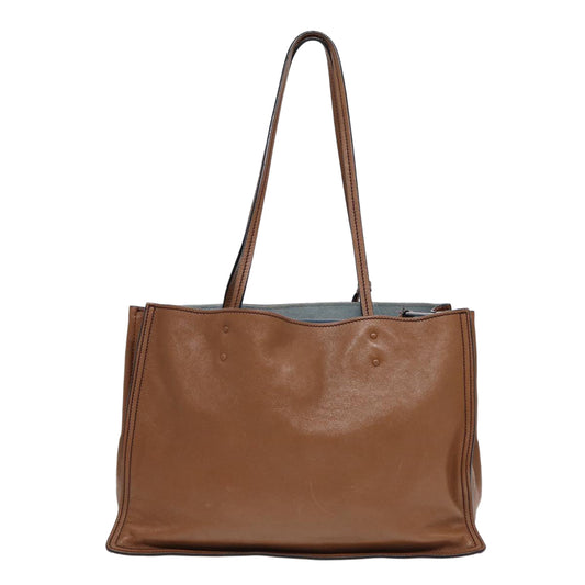 Luxury Prada Tote Bag Leather Silver Brown ep5656