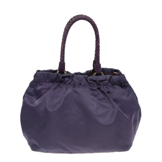 Luxury Prada Hand Bag Nylon Leather 2way Purple Gold ep5737
