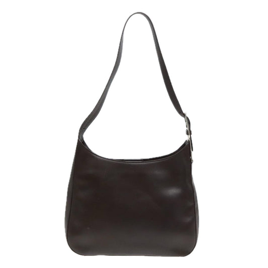 Luxury Prada Shoulder Bag Leather Brown Silver ep5760