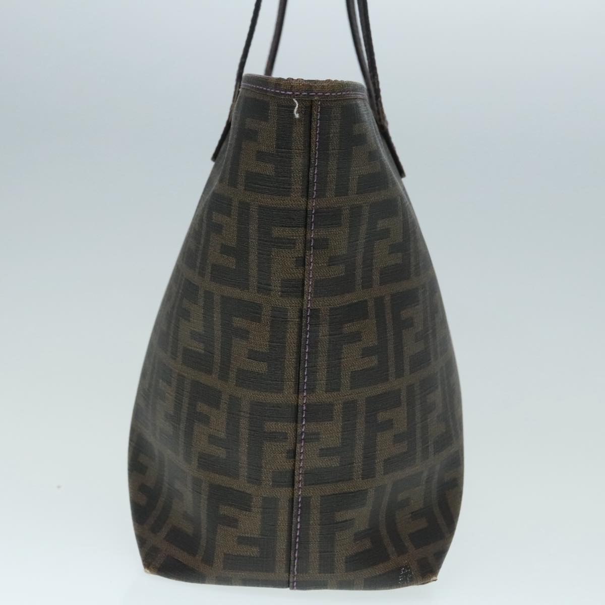 Luxury Fendi Zucca Canvas Tote Bag Brown Black Silverep5784