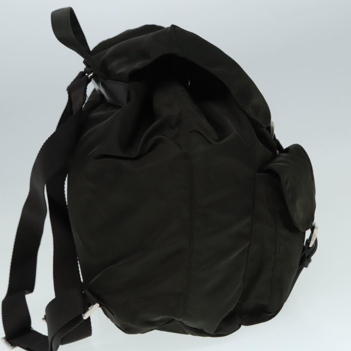 Luxury Prada Backpack Nylon Khaki Silver ep5805