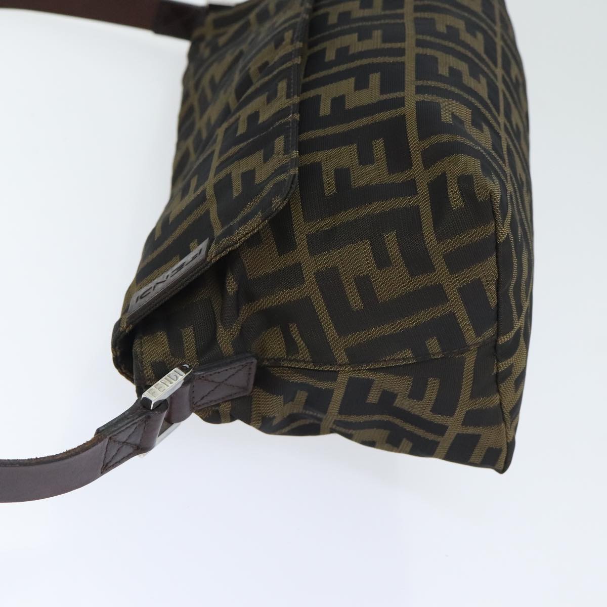 Luxury Fendi Zucca Canvas Shoulder Bag Brown Black Goldep5867