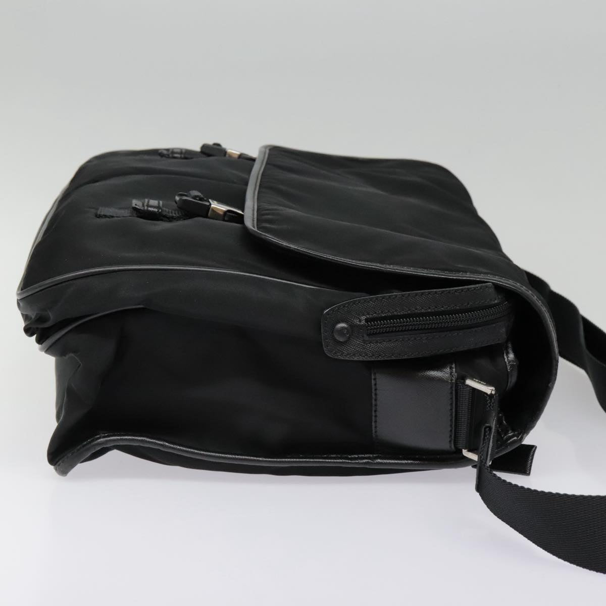 Luxury Prada Shoulder Bag Nylon Black Silver ep5890