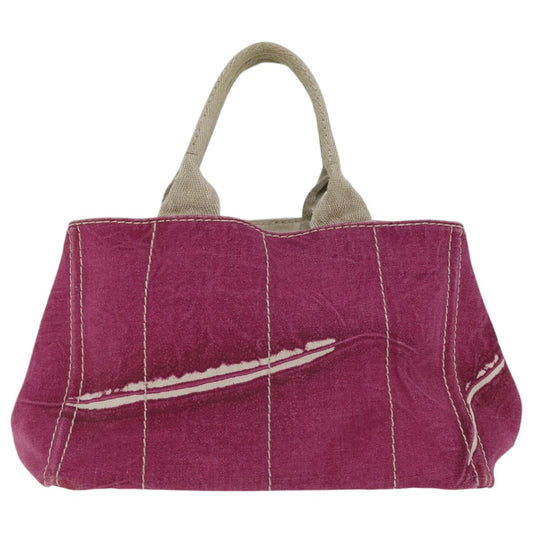 Luxury Prada Canapa MM Hand Bag Canvas Pink Gold ep6020