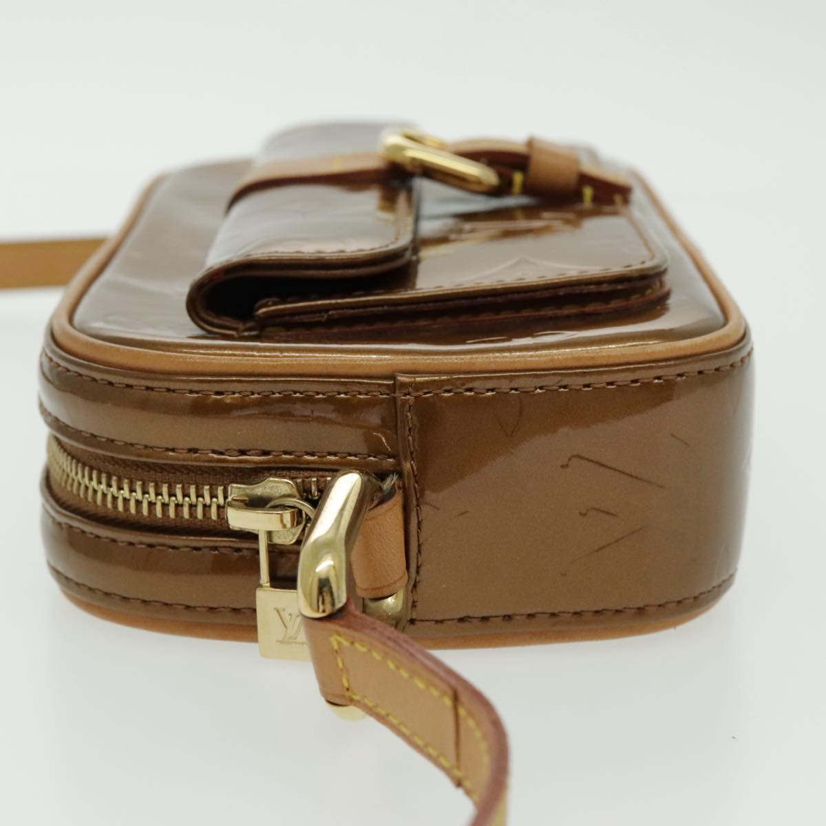 LOUIS VUITTON Monogram Vernis Christy MM Shoulder Bag Bronze M91109 ep6126